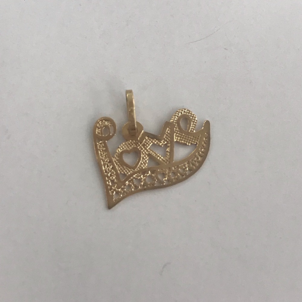 14k yellow gold Love charm